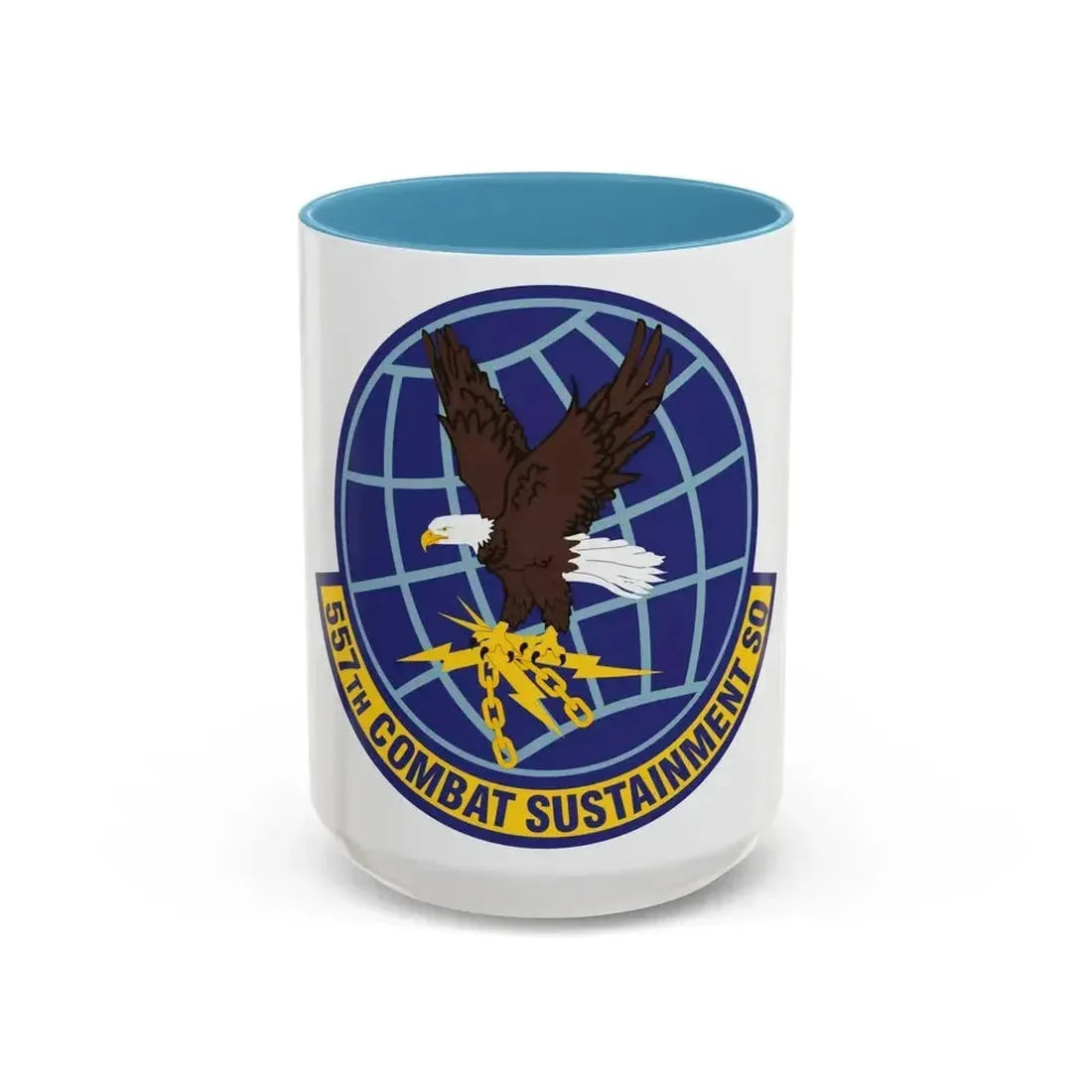557th Combat Sustainment Squadron (U.S. Air Force) Accent Coffee Mug 15oz Light Blue - Go Mug Yourself