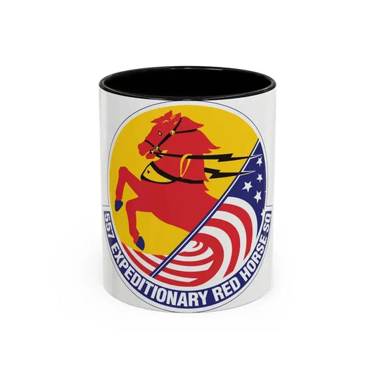 557th Expeditionary Red Horse Squadron (U.S. Air Force) Accent Coffee Mug 11oz Black - Go Mug Yourself