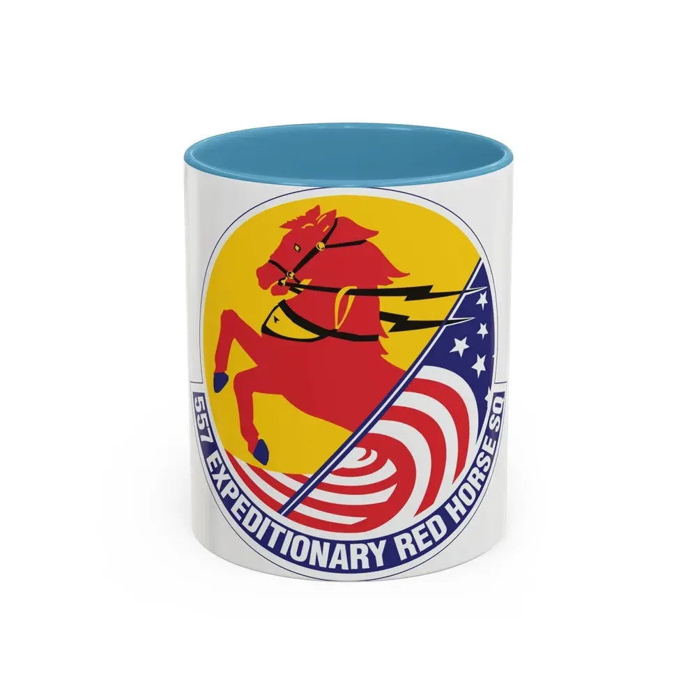 557th Expeditionary Red Horse Squadron (U.S. Air Force) Accent Coffee Mug 11oz Light Blue - Go Mug Yourself
