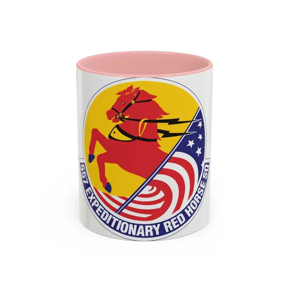 557th Expeditionary Red Horse Squadron (U.S. Air Force) Accent Coffee Mug 11oz Pink - Go Mug Yourself