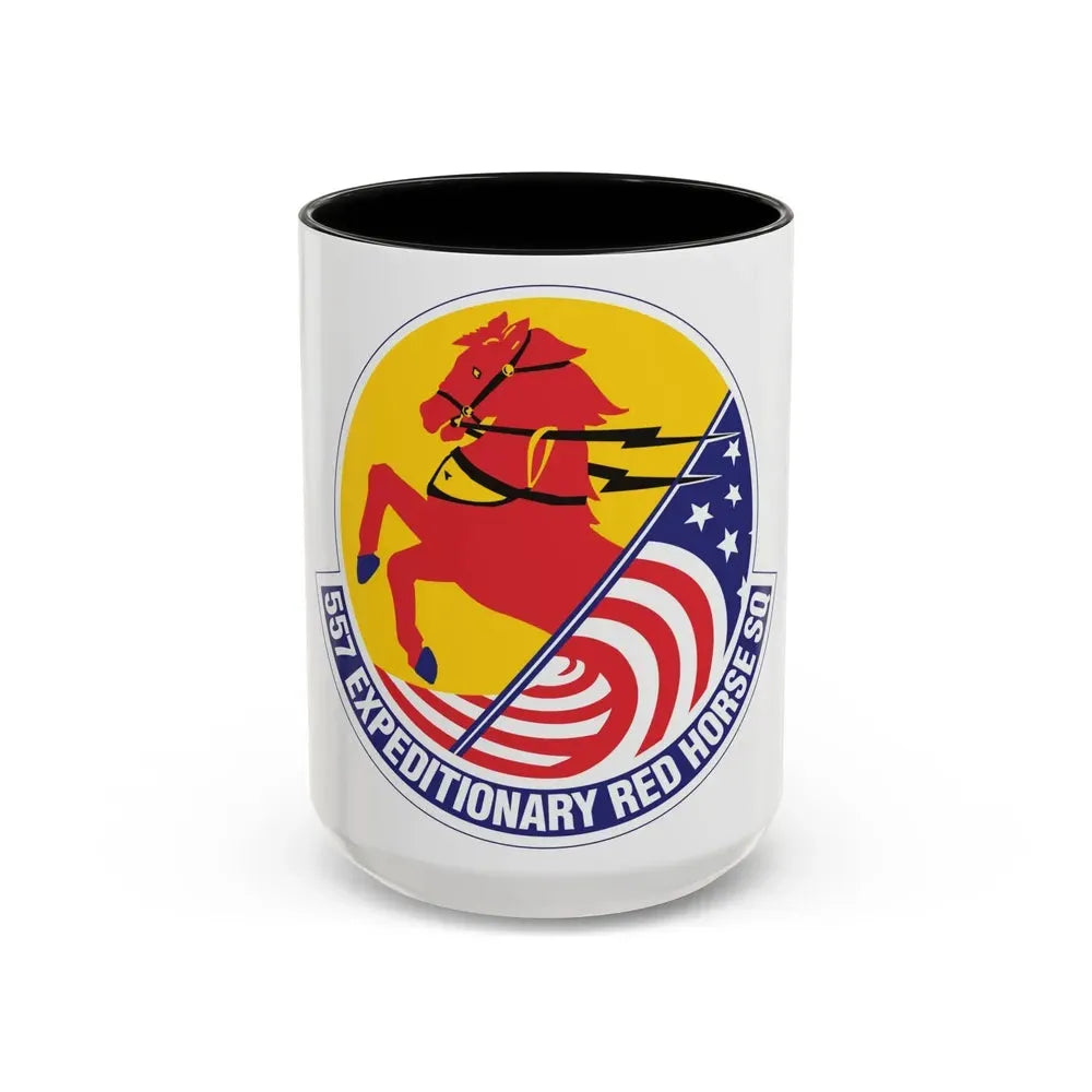 557th Expeditionary Red Horse Squadron (U.S. Air Force) Accent Coffee Mug 15oz Black - Go Mug Yourself
