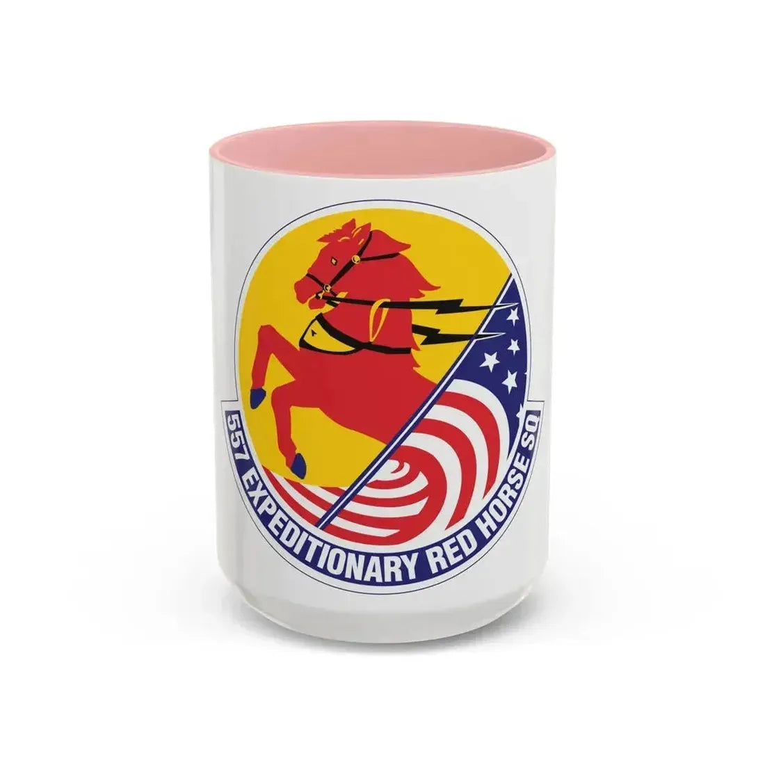 557th Expeditionary Red Horse Squadron (U.S. Air Force) Accent Coffee Mug 15oz Pink - Go Mug Yourself
