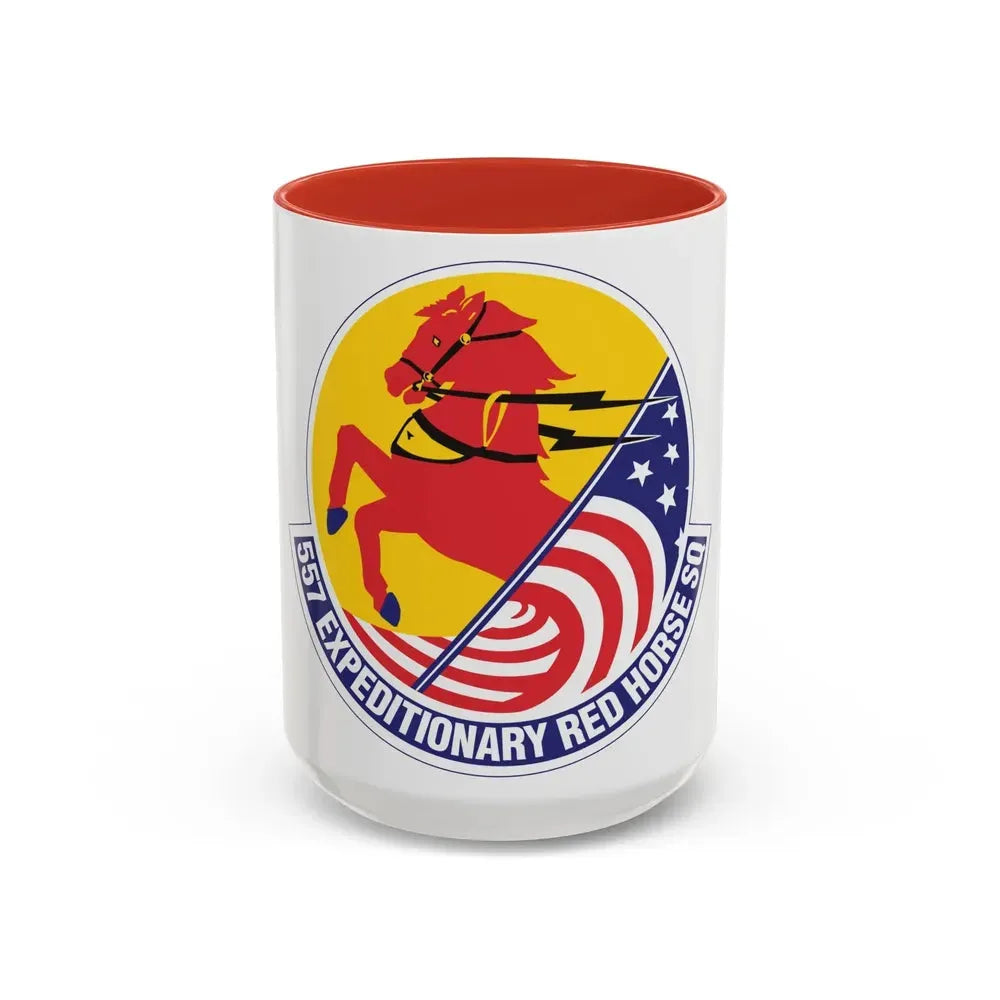 557th Expeditionary Red Horse Squadron (U.S. Air Force) Accent Coffee Mug 15oz Red - Go Mug Yourself