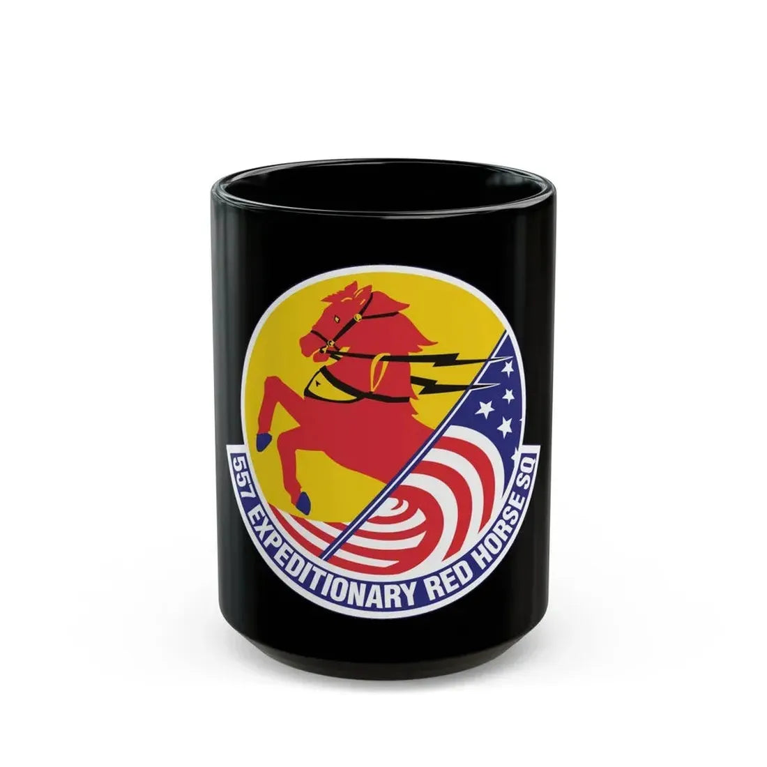557th Expeditionary Red Horse Squadron (U.S. Air Force) Black Coffee Mug 15oz - Go Mug Yourself