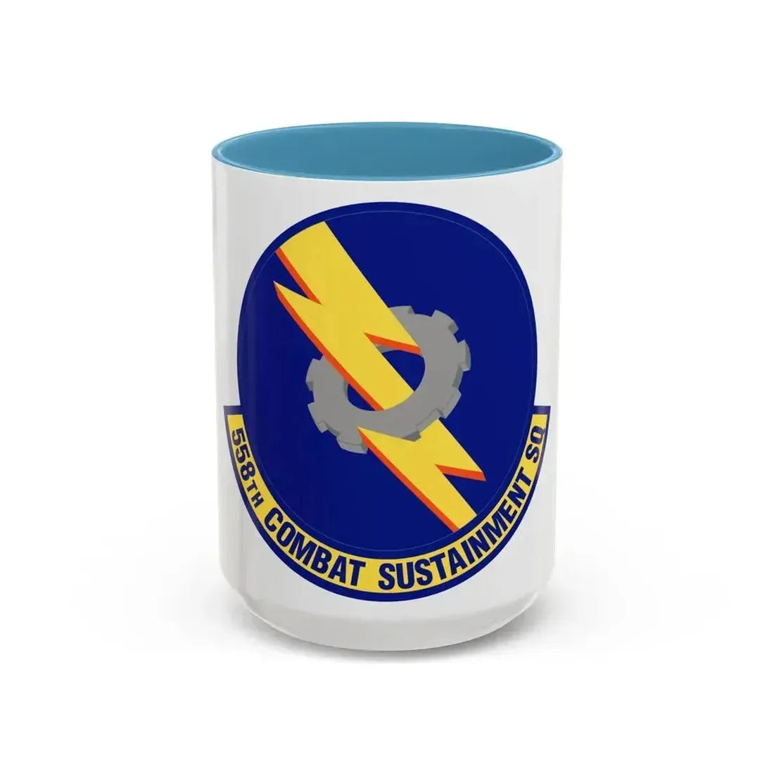 558th Combat Sustainment Squadron (U.S. Air Force) Accent Coffee Mug 15oz Light Blue - Go Mug Yourself