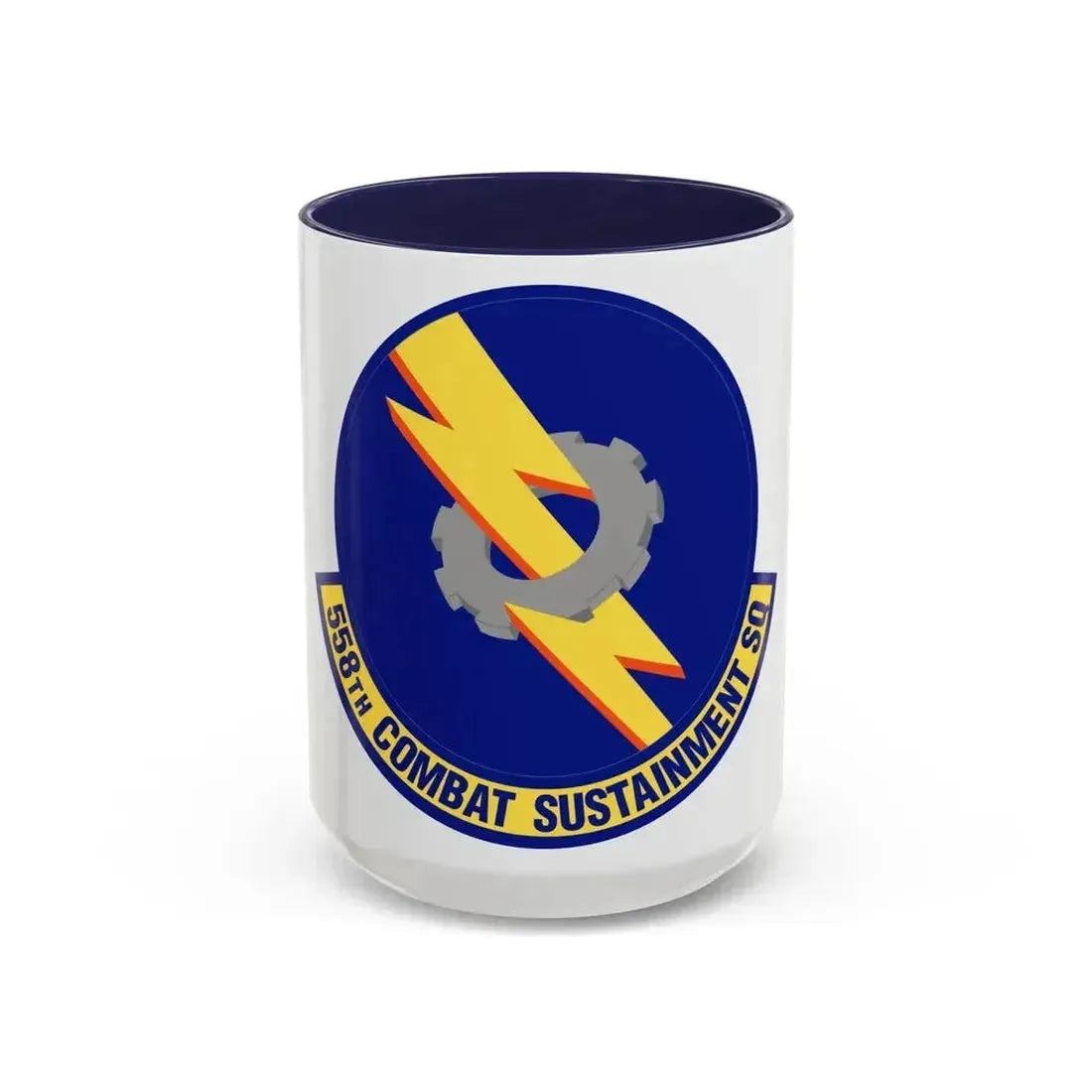 558th Combat Sustainment Squadron (U.S. Air Force) Accent Coffee Mug 15oz Navy - Go Mug Yourself