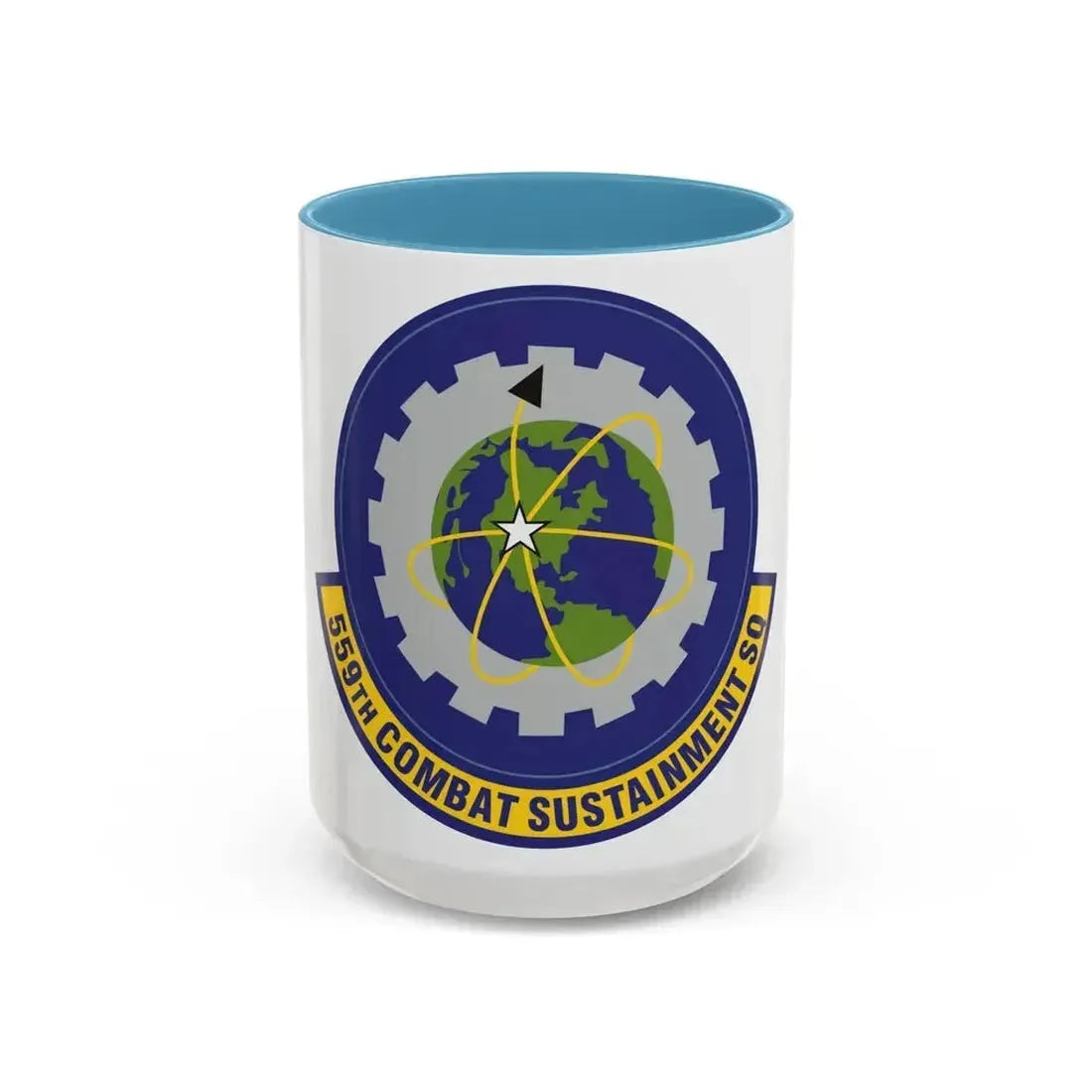 559th Combat Sustainment Squadron (U.S. Air Force) Accent Coffee Mug 15oz Light Blue - Go Mug Yourself
