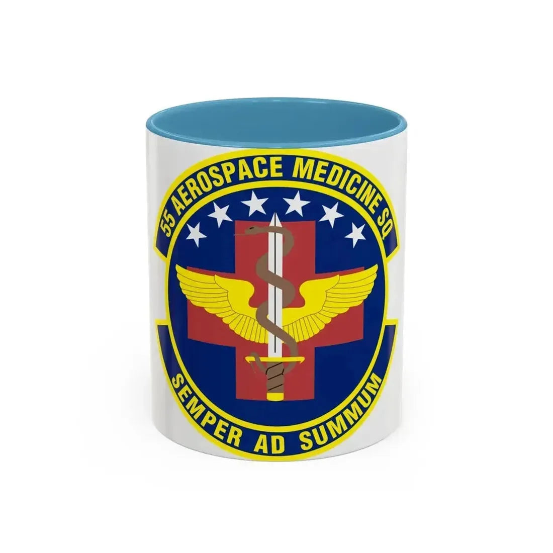 55th Aerospace Medicine Squadron (U.S. Air Force) Accent Coffee Mug 11oz Light Blue - Go Mug Yourself