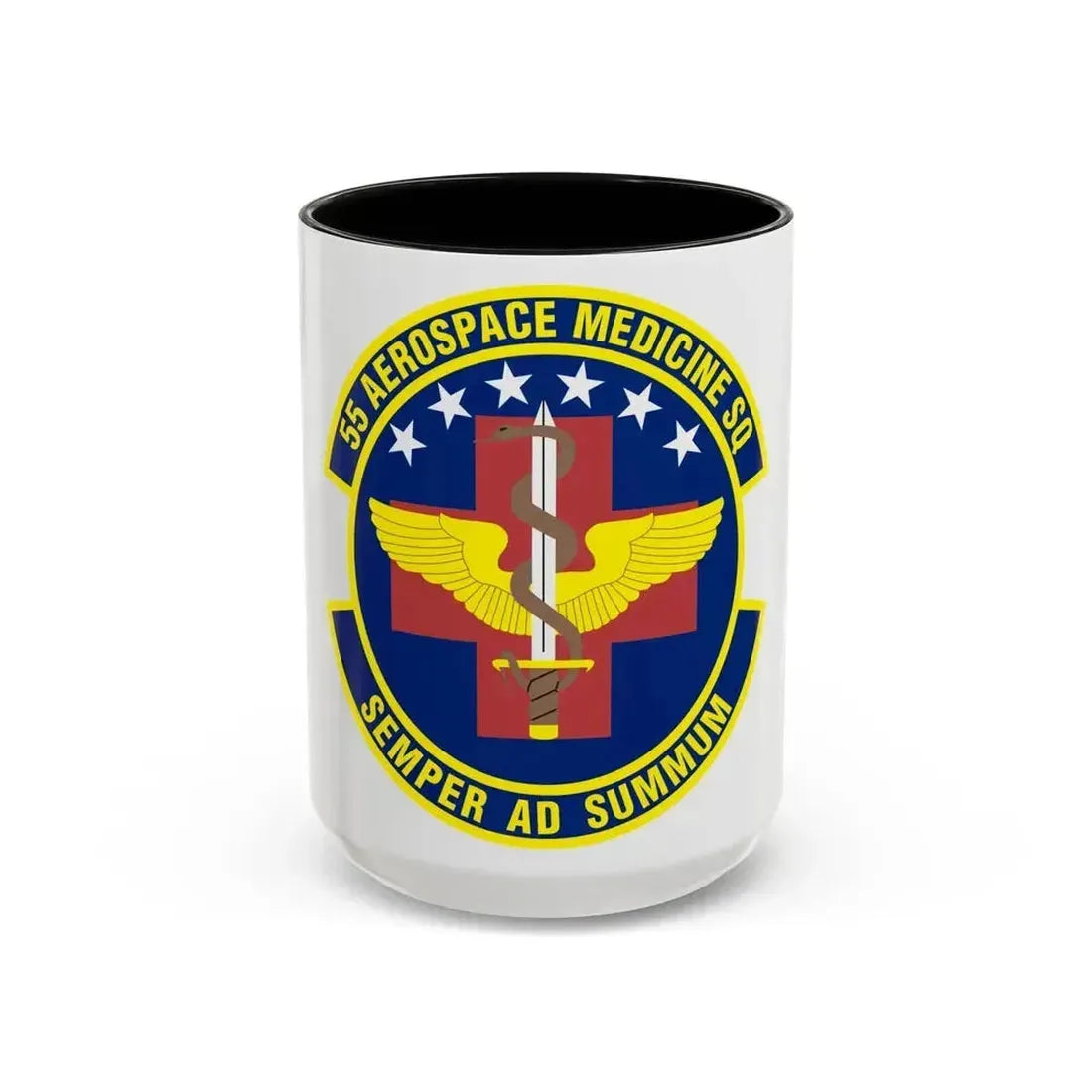55th Aerospace Medicine Squadron (U.S. Air Force) Accent Coffee Mug 15oz Black - Go Mug Yourself