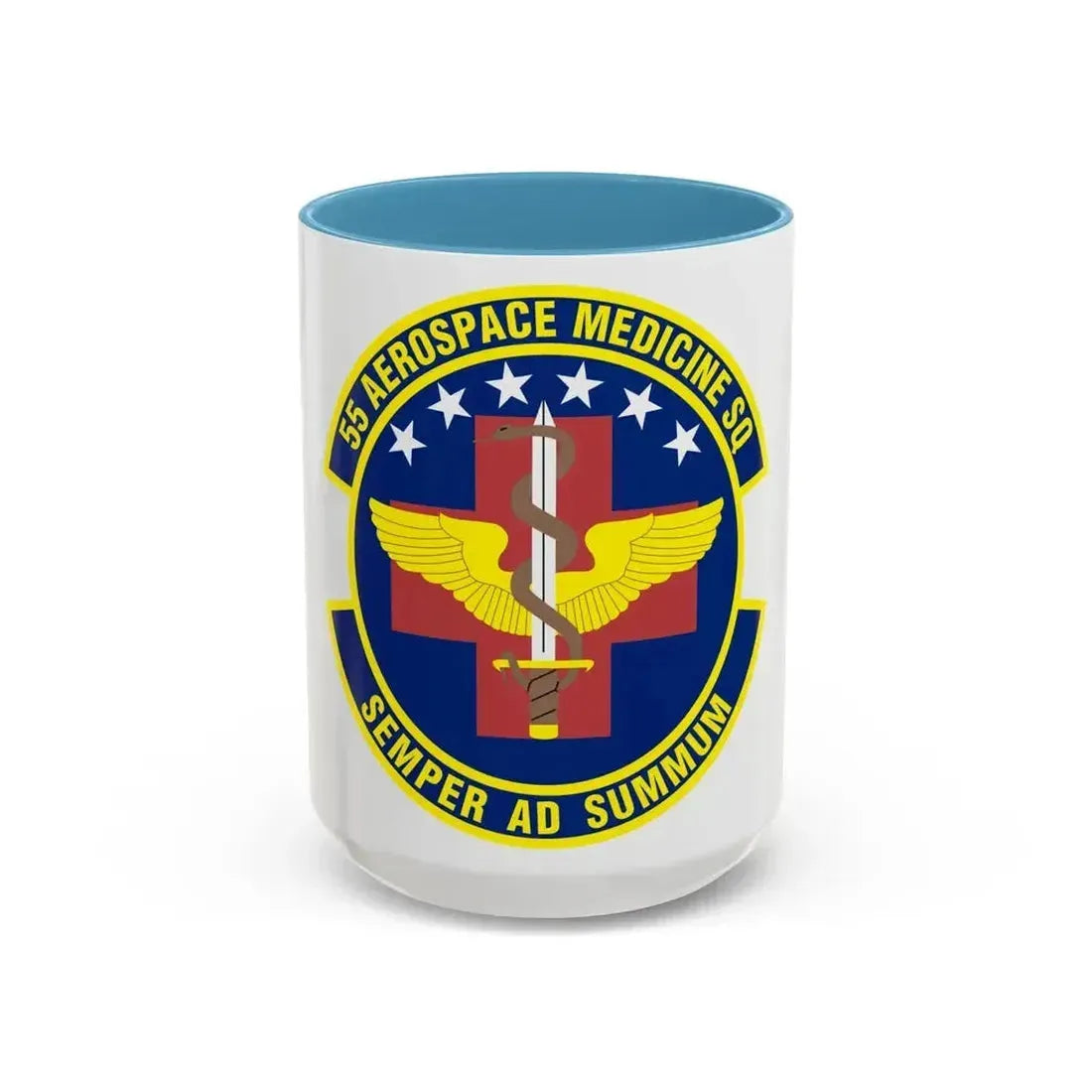 55th Aerospace Medicine Squadron (U.S. Air Force) Accent Coffee Mug 15oz Light Blue - Go Mug Yourself