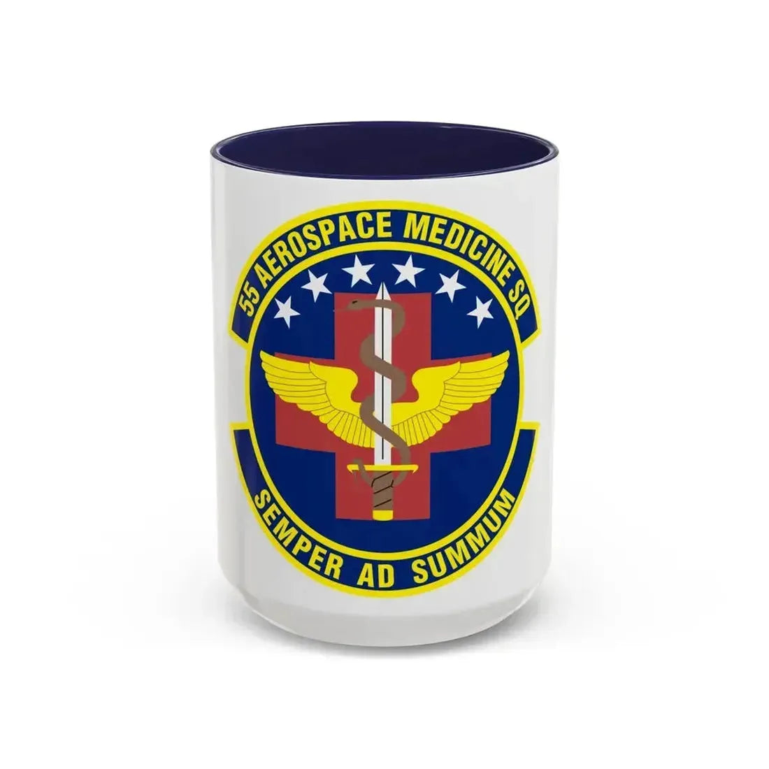 55th Aerospace Medicine Squadron (U.S. Air Force) Accent Coffee Mug 15oz Navy - Go Mug Yourself