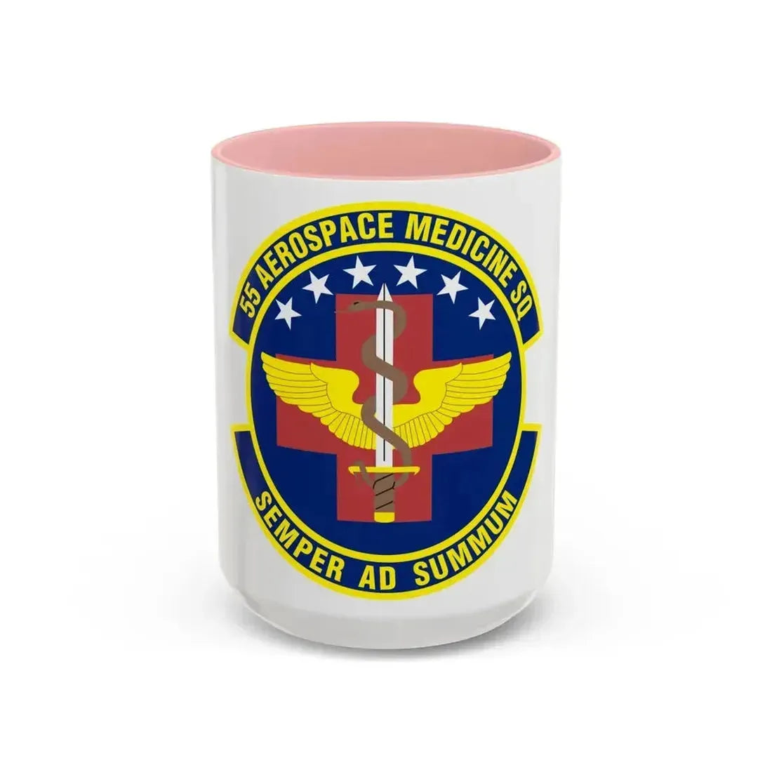 55th Aerospace Medicine Squadron (U.S. Air Force) Accent Coffee Mug 15oz Pink - Go Mug Yourself