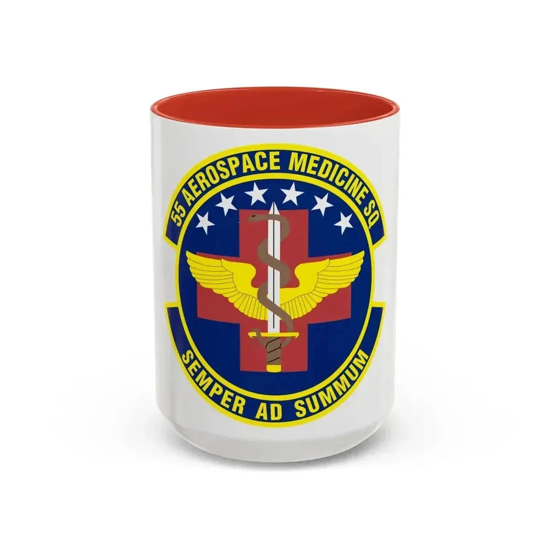 55th Aerospace Medicine Squadron (U.S. Air Force) Accent Coffee Mug 15oz Red - Go Mug Yourself