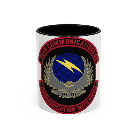 55th Communications Squadron (U.S. Air Force) Accent Coffee Mug 11oz Black - Go Mug Yourself