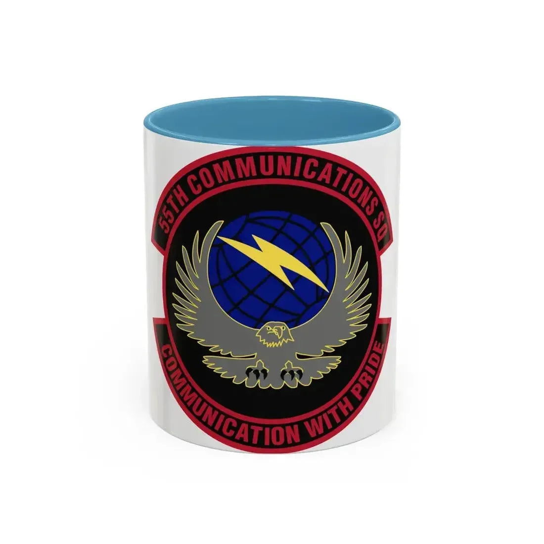 55th Communications Squadron (U.S. Air Force) Accent Coffee Mug 11oz Light Blue - Go Mug Yourself