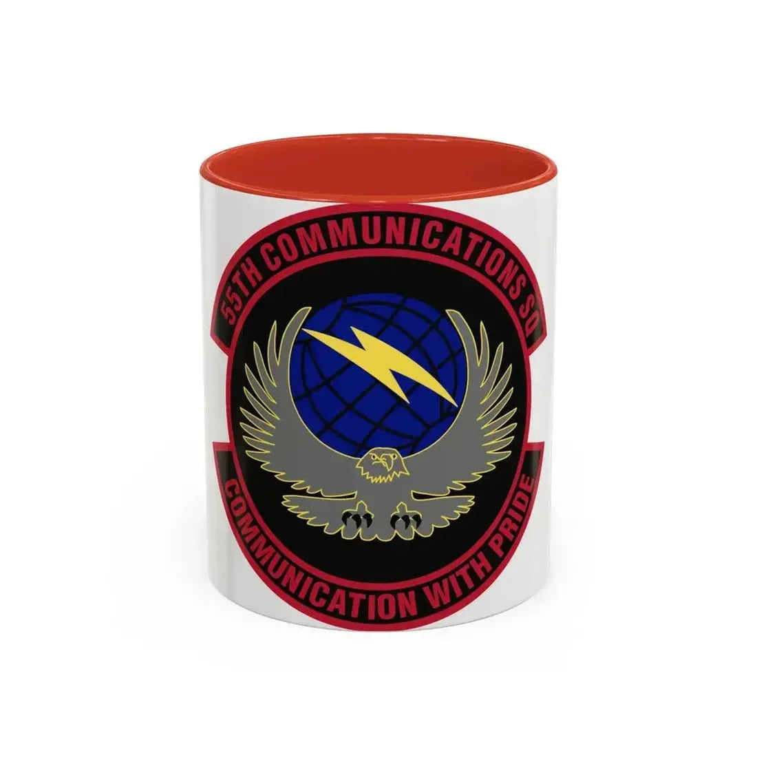 55th Communications Squadron (U.S. Air Force) Accent Coffee Mug 11oz Red - Go Mug Yourself