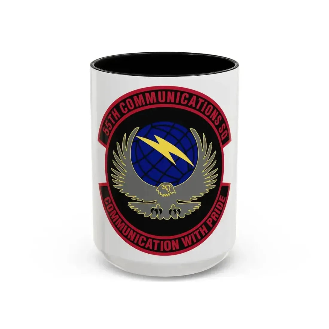 55th Communications Squadron (U.S. Air Force) Accent Coffee Mug 15oz Black - Go Mug Yourself
