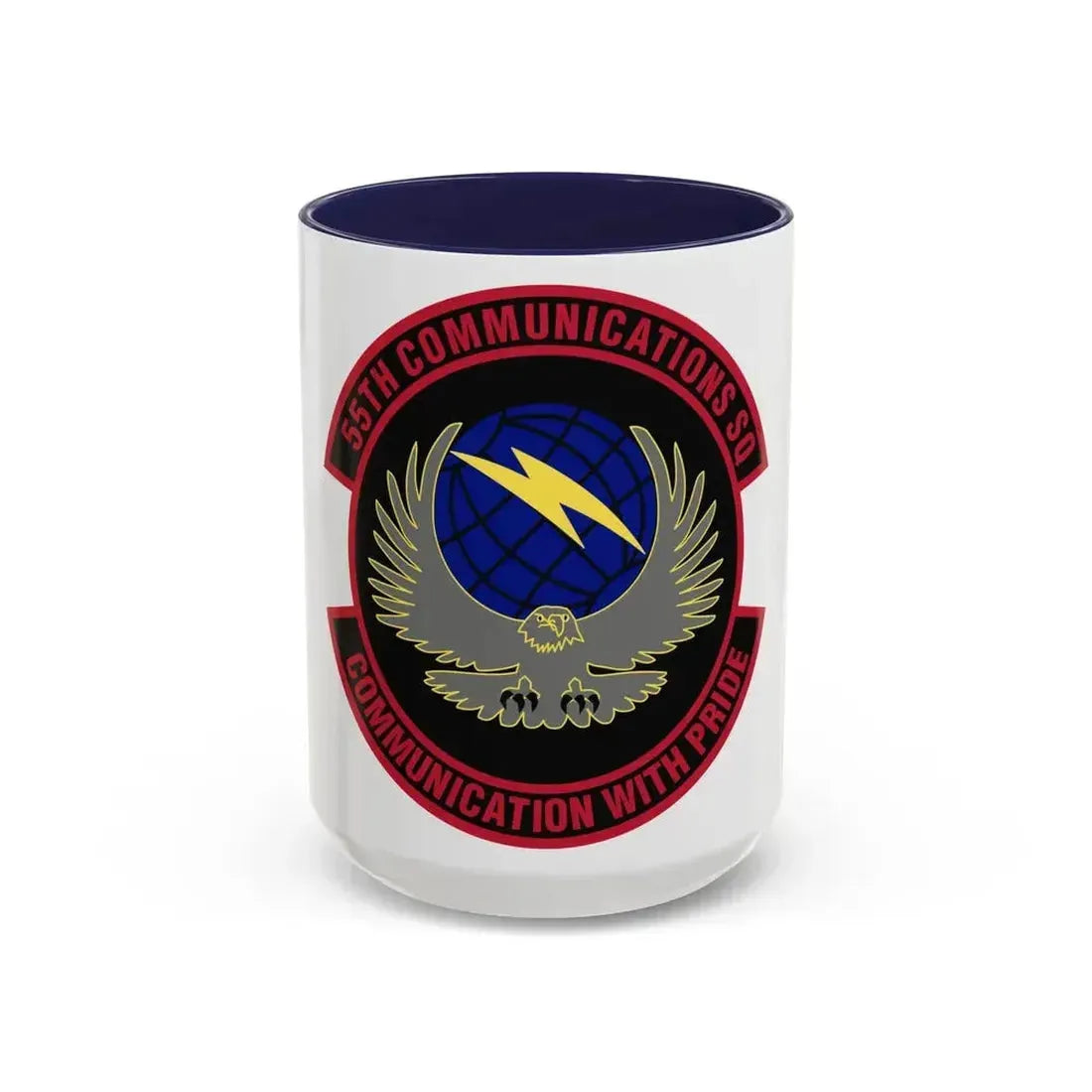 55th Communications Squadron (U.S. Air Force) Accent Coffee Mug 15oz Navy - Go Mug Yourself