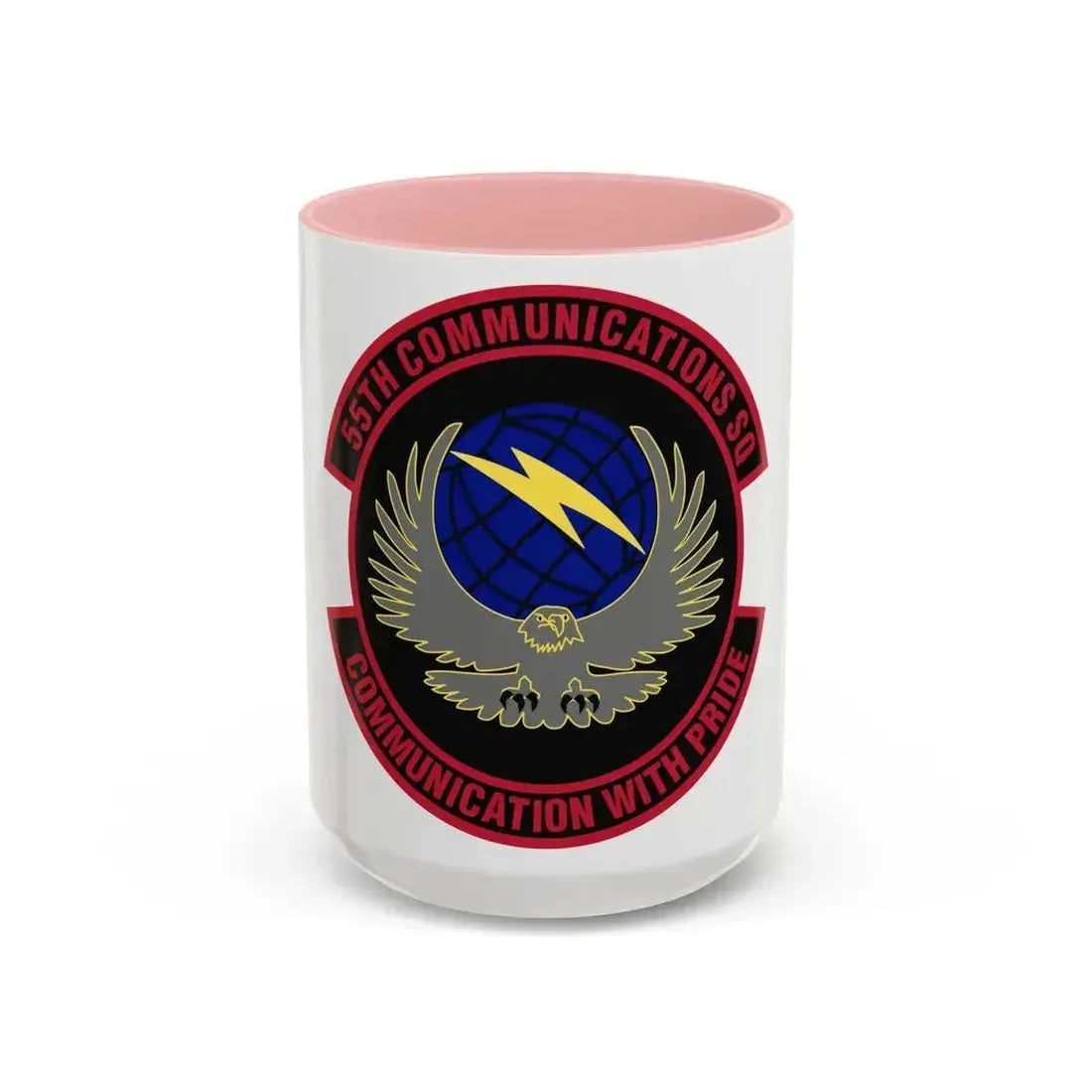 55th Communications Squadron (U.S. Air Force) Accent Coffee Mug 15oz Pink - Go Mug Yourself
