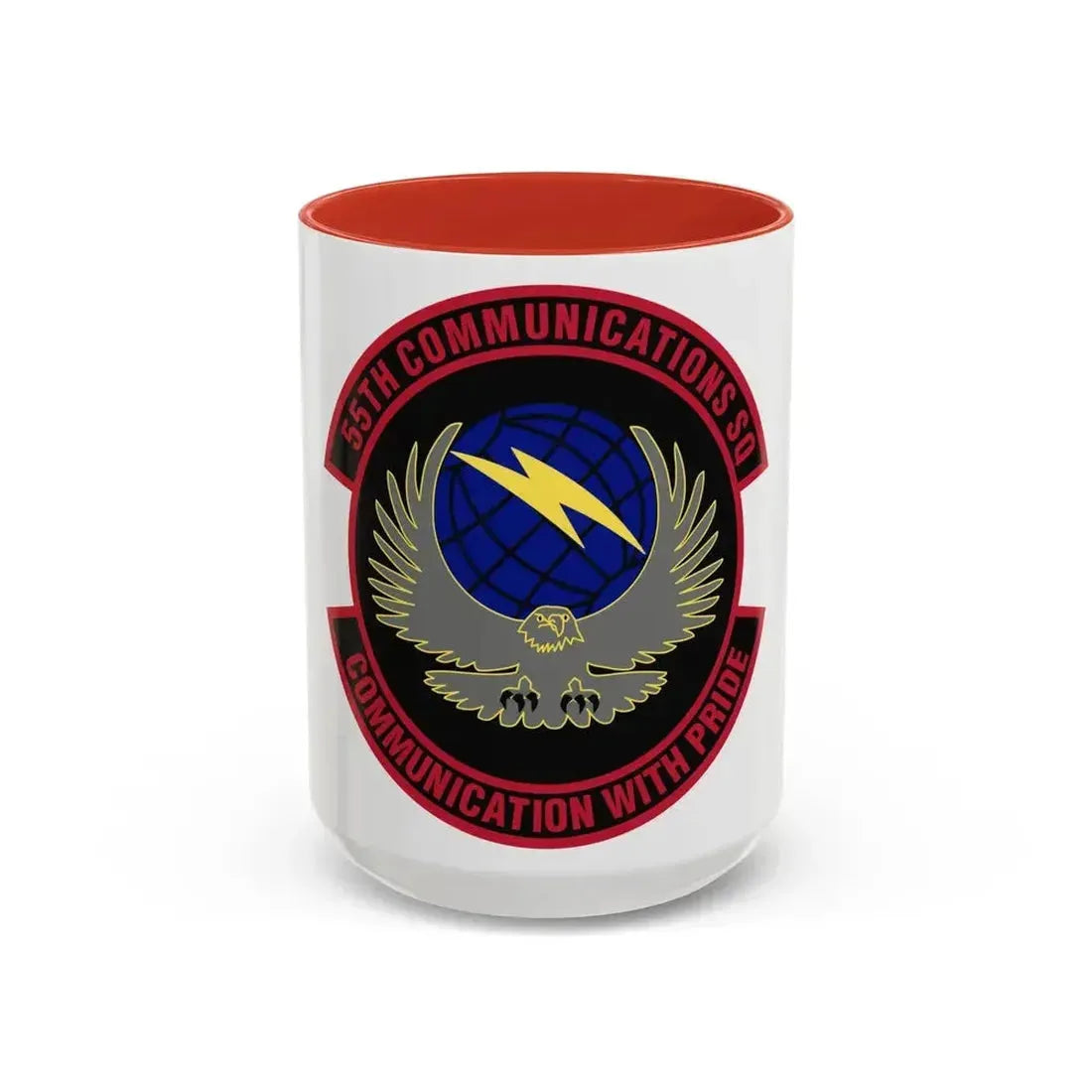 55th Communications Squadron (U.S. Air Force) Accent Coffee Mug 15oz Red - Go Mug Yourself