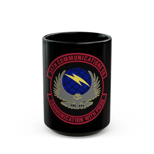 55th Communications Squadron (U.S. Air Force) Black Coffee Mug 15oz - Go Mug Yourself