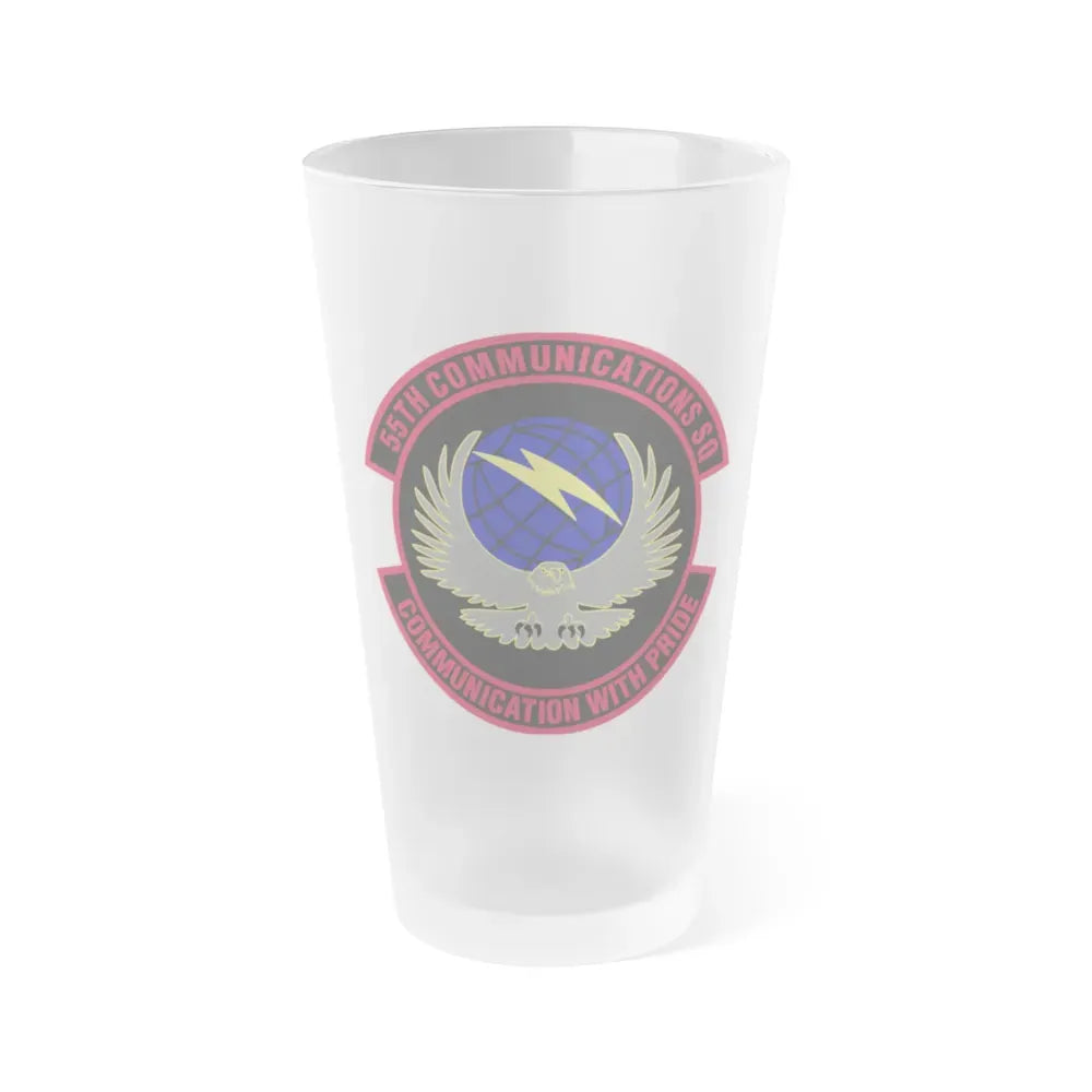 55th Communications Squadron (U.S. Air Force) Frosted Pint Glass 16oz Default Title - Go Mug Yourself
