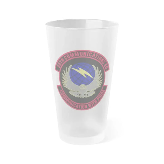 55th Communications Squadron (U.S. Air Force) Frosted Pint Glass 16oz Default Title - Go Mug Yourself