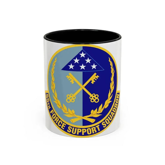 55th Force Support Squadron (U.S. Air Force) Accent Coffee Mug 11oz Black - Go Mug Yourself