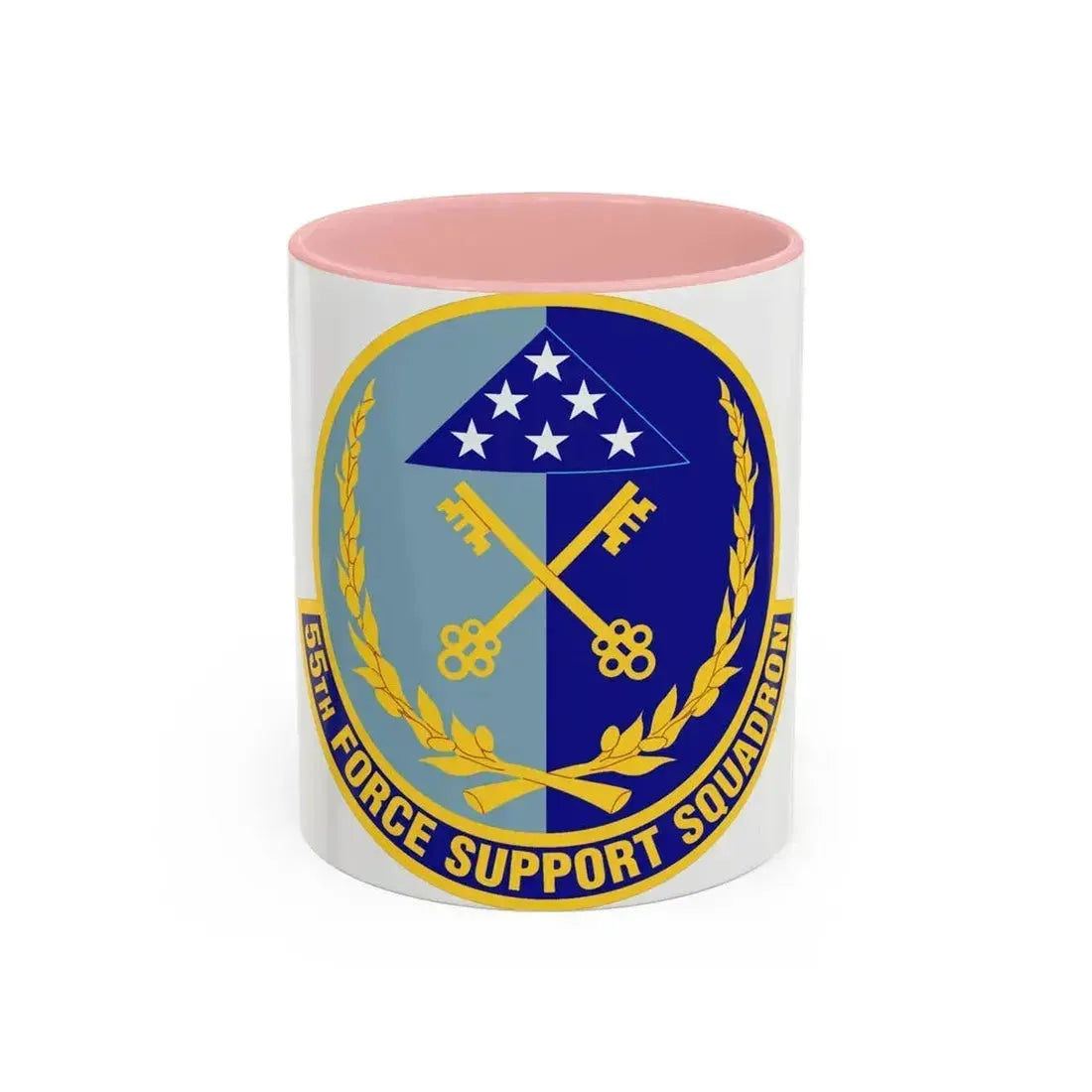 55th Force Support Squadron (U.S. Air Force) Accent Coffee Mug 11oz Pink - Go Mug Yourself