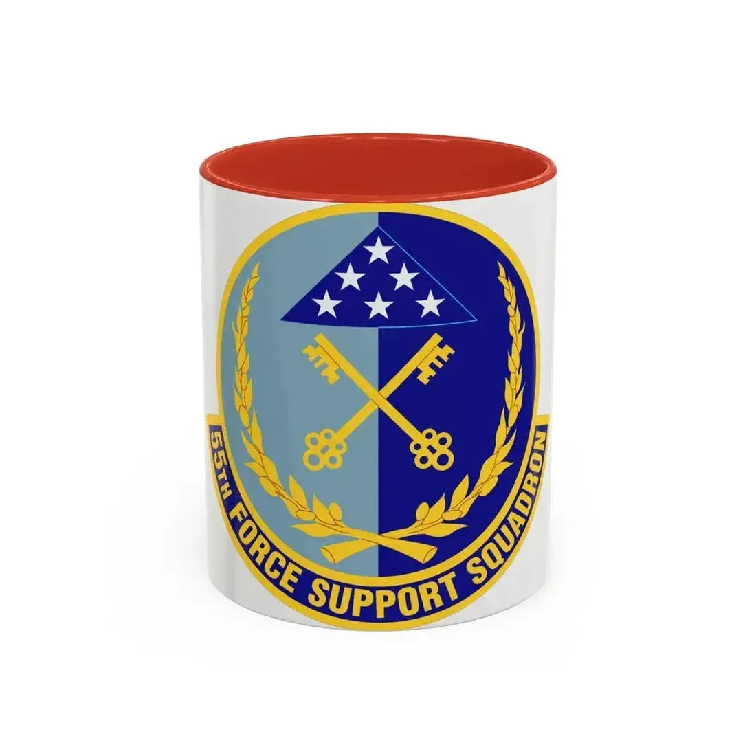 55th Force Support Squadron (U.S. Air Force) Accent Coffee Mug 11oz Red - Go Mug Yourself