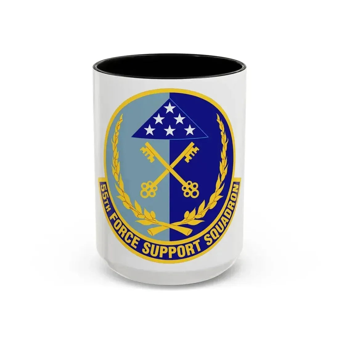 55th Force Support Squadron (U.S. Air Force) Accent Coffee Mug 15oz Black - Go Mug Yourself