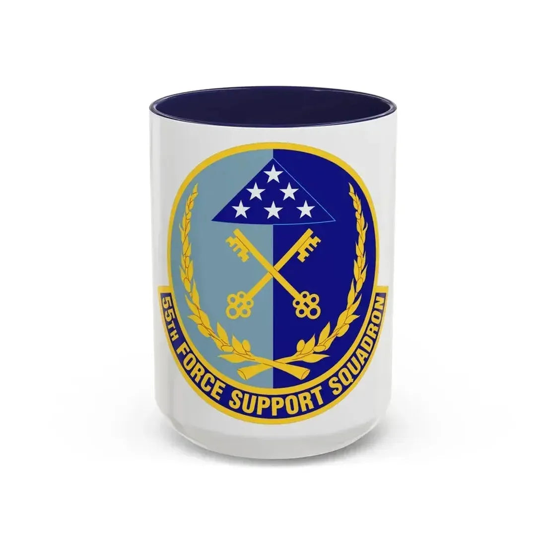 55th Force Support Squadron (U.S. Air Force) Accent Coffee Mug 15oz Navy - Go Mug Yourself