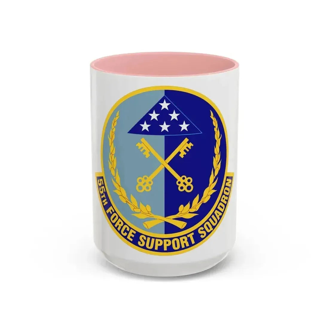 55th Force Support Squadron (U.S. Air Force) Accent Coffee Mug 15oz Pink - Go Mug Yourself