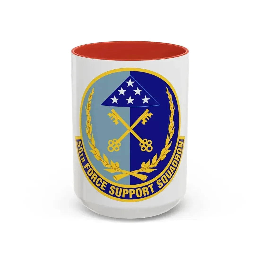 55th Force Support Squadron (U.S. Air Force) Accent Coffee Mug 15oz Red - Go Mug Yourself