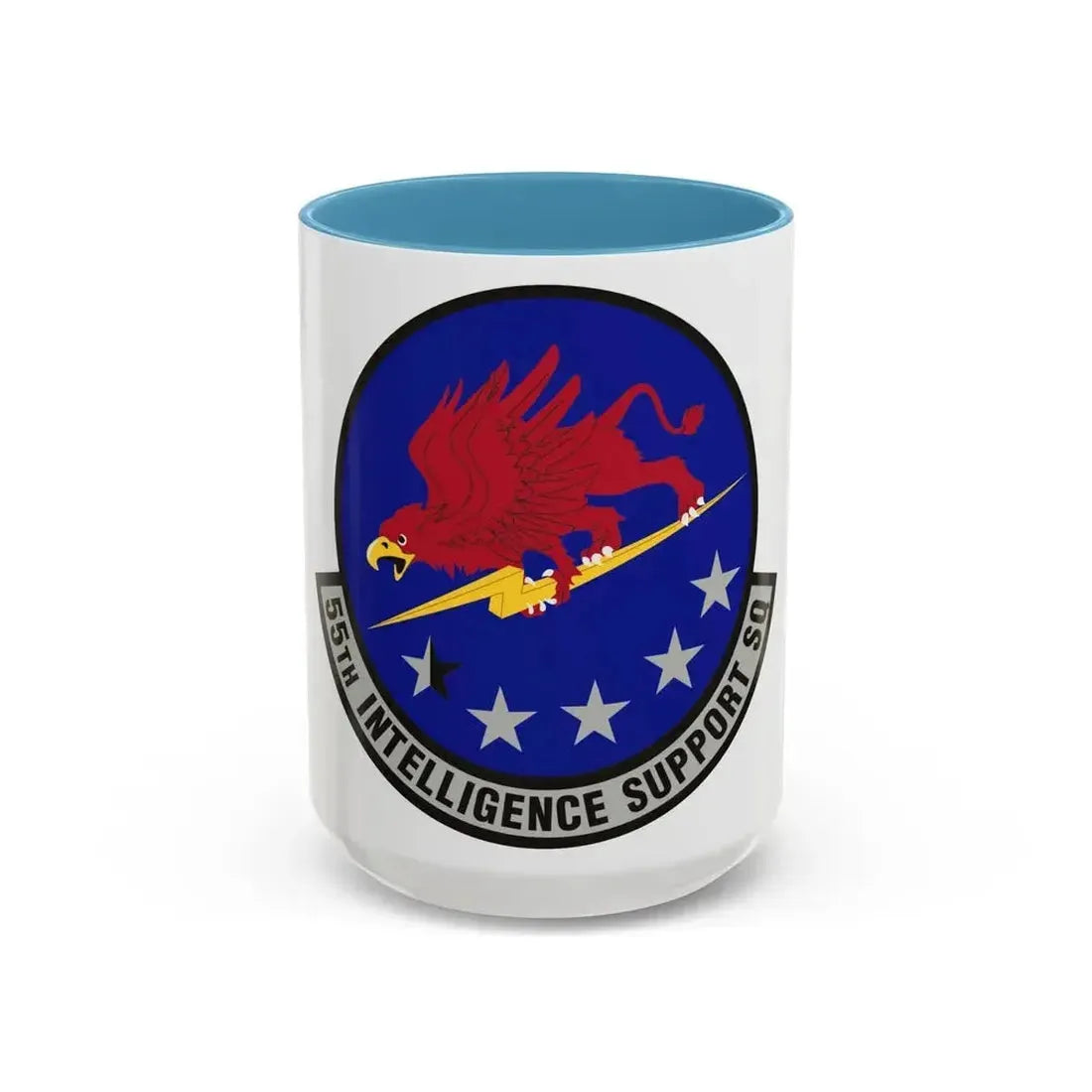 55th Intelligence Support Squadron (U.S. Air Force) Accent Coffee Mug 15oz Light Blue - Go Mug Yourself