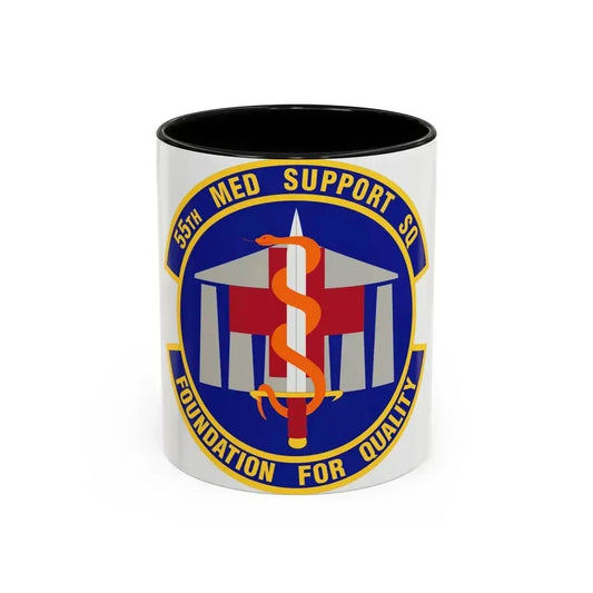 55th Medical Support Squadron (U.S. Air Force) Accent Coffee Mug 11oz Black - Go Mug Yourself