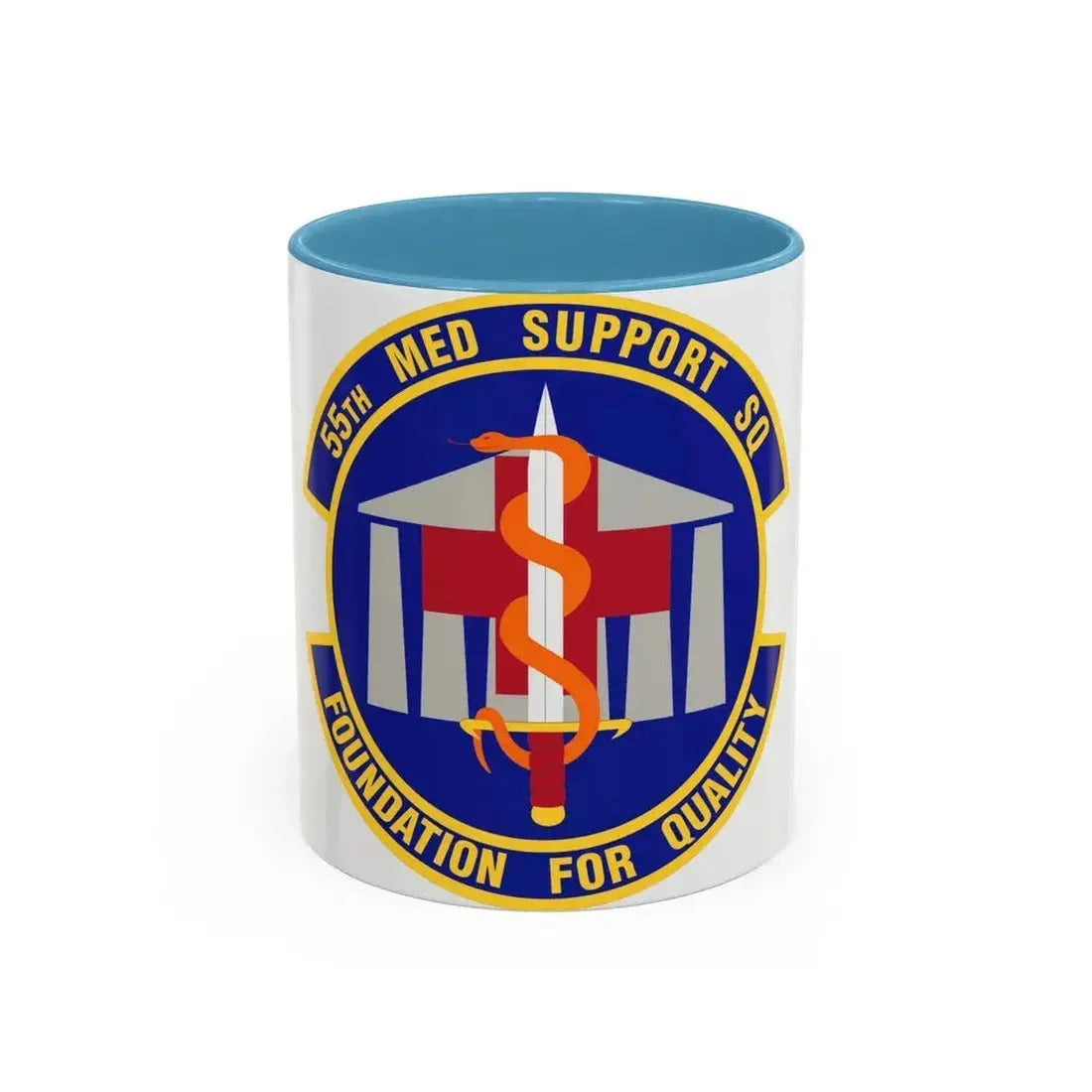 55th Medical Support Squadron (U.S. Air Force) Accent Coffee Mug 11oz Light Blue - Go Mug Yourself