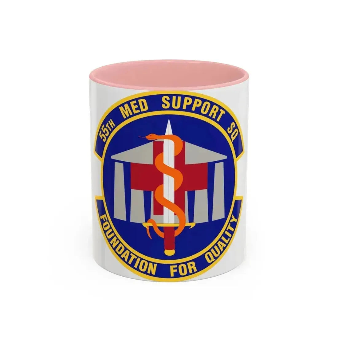 55th Medical Support Squadron (U.S. Air Force) Accent Coffee Mug 11oz Pink - Go Mug Yourself