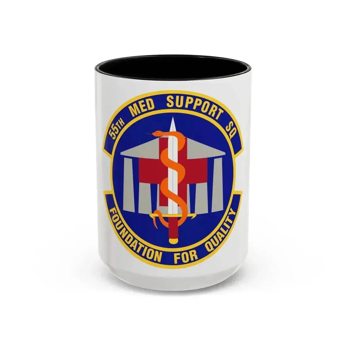 55th Medical Support Squadron (U.S. Air Force) Accent Coffee Mug 15oz Black - Go Mug Yourself