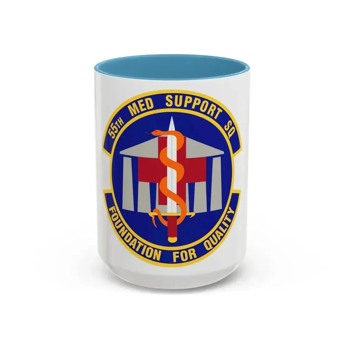 55th Medical Support Squadron (U.S. Air Force) Accent Coffee Mug 15oz Light Blue - Go Mug Yourself