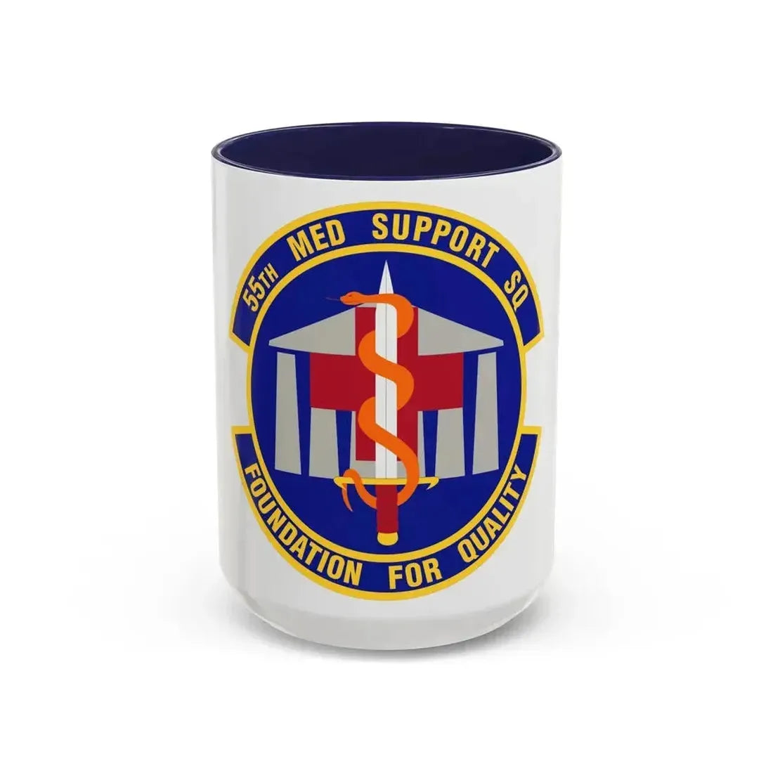 55th Medical Support Squadron (U.S. Air Force) Accent Coffee Mug 15oz Navy - Go Mug Yourself