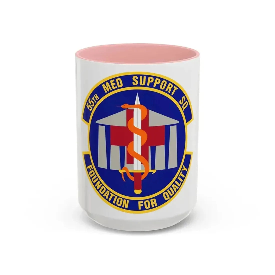 55th Medical Support Squadron (U.S. Air Force) Accent Coffee Mug 15oz Pink - Go Mug Yourself