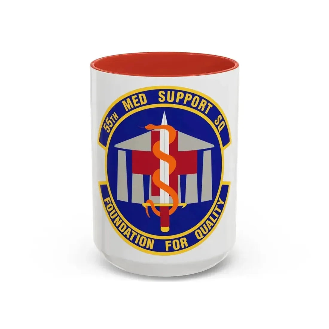 55th Medical Support Squadron (U.S. Air Force) Accent Coffee Mug 15oz Red - Go Mug Yourself