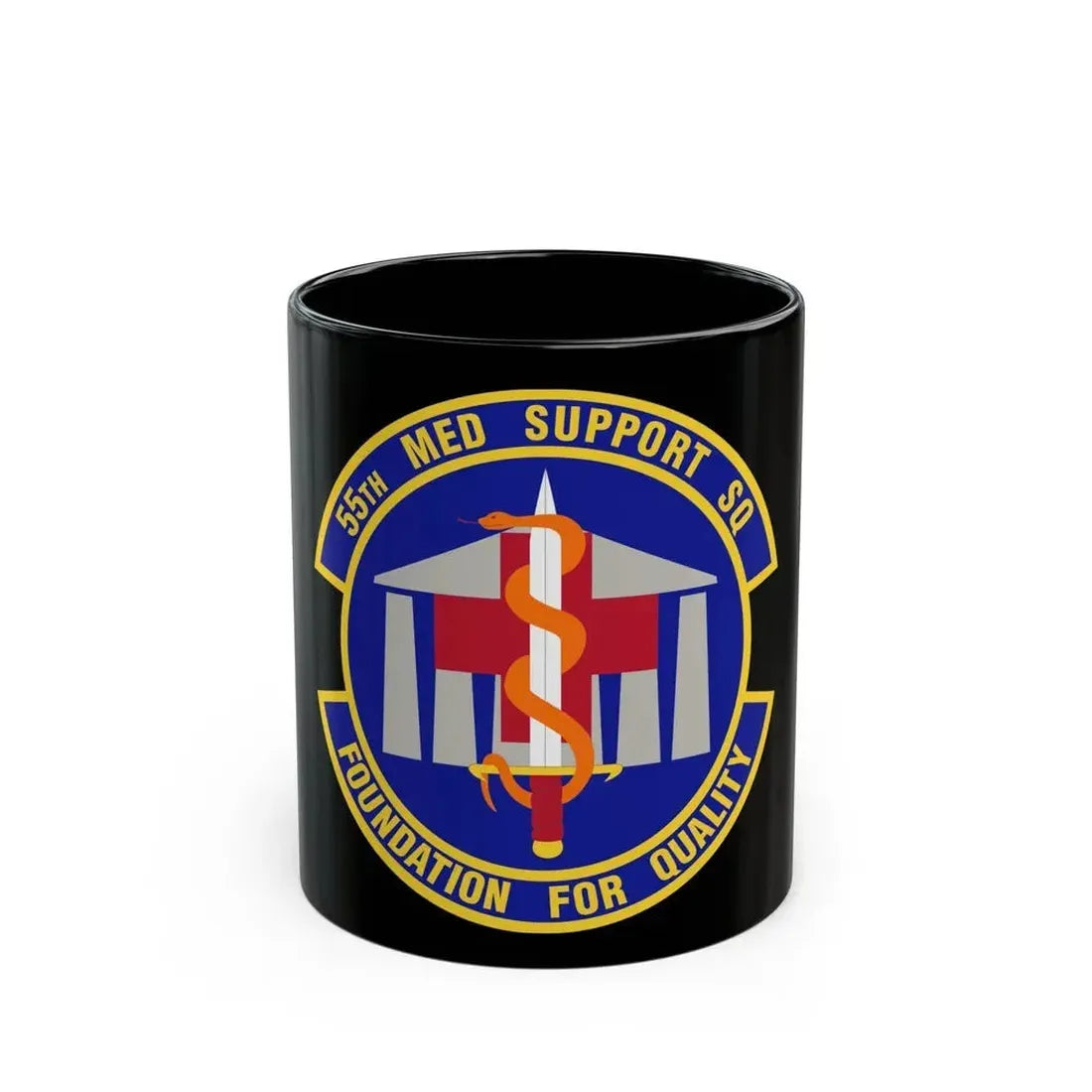 55th Medical Support Squadron (U.S. Air Force) Black Coffee Mug 11oz - Go Mug Yourself