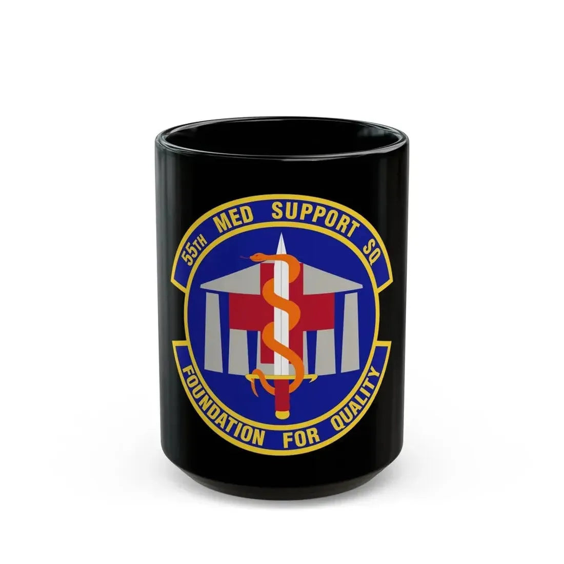 55th Medical Support Squadron (U.S. Air Force) Black Coffee Mug 15oz - Go Mug Yourself