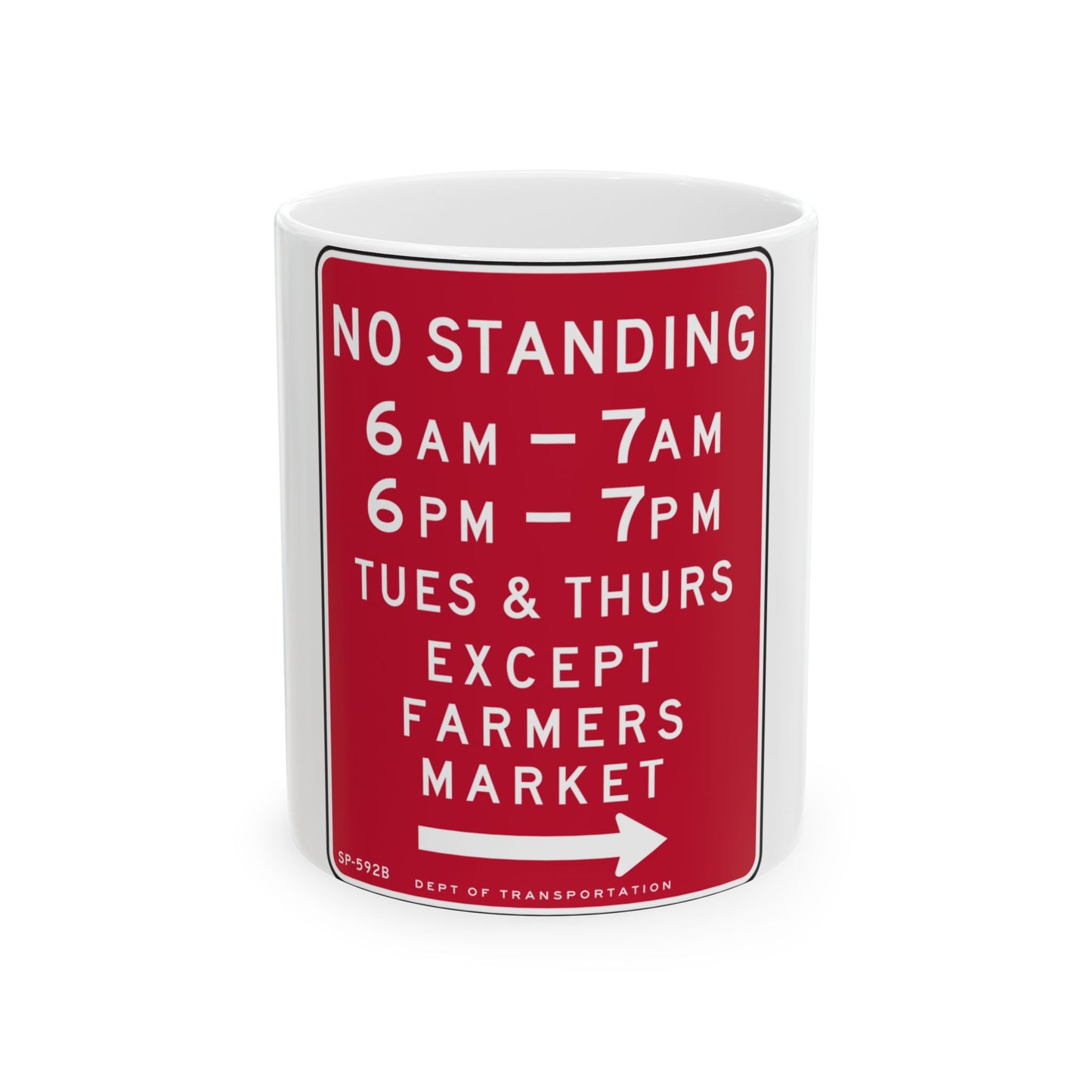 NYCDOT SP-592B (New York) (Road Sign) White Coffee Mug