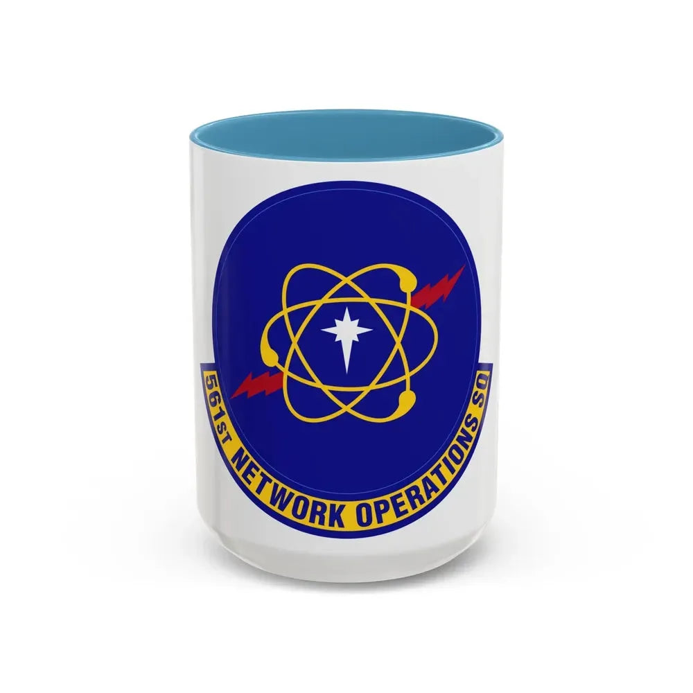 561 Network Operations Squadron ACC (U.S. Air Force) Accent Coffee Mug 15oz Light Blue - Go Mug Yourself