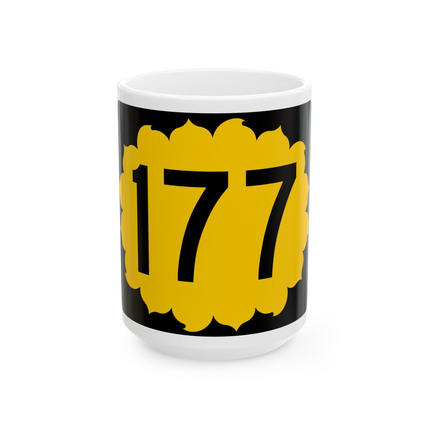 K-177 (Kansas) (Road Sign) White Coffee Mug