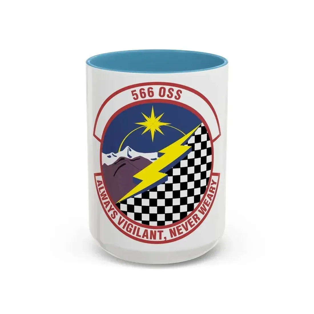 566th Operations Support Squadron (U.S. Air Force) Accent Coffee Mug 15oz Light Blue - Go Mug Yourself