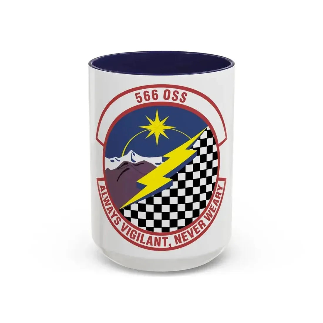 566th Operations Support Squadron (U.S. Air Force) Accent Coffee Mug 15oz Navy - Go Mug Yourself
